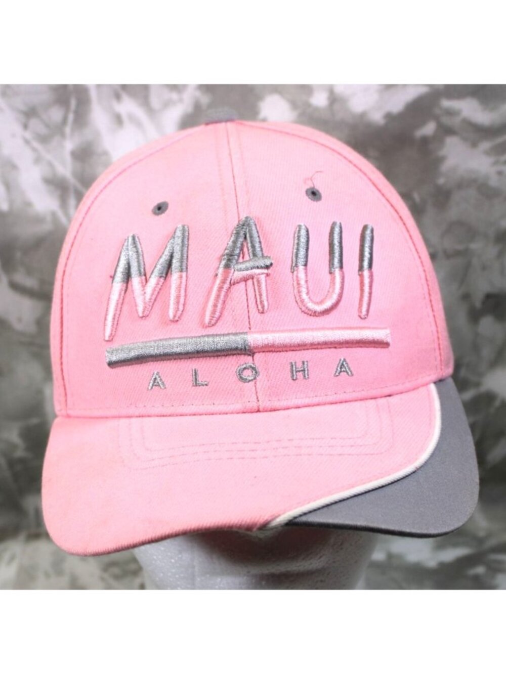 Chelona Maui Aloha 2 tone Pink Grey Hat Ball StrapBack Cap